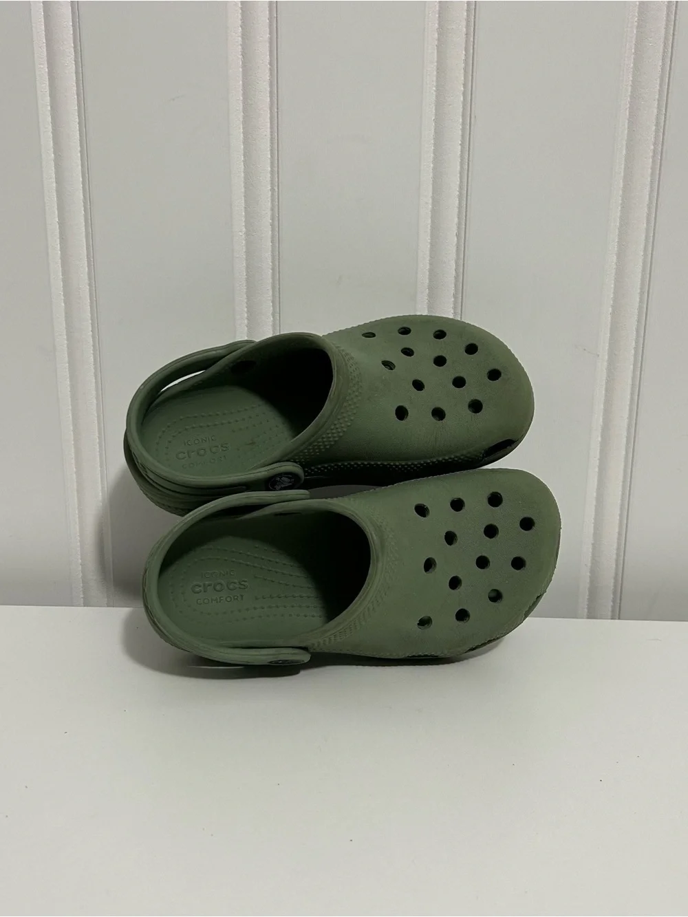 Crocs Kids Olive Green Slip-On Clog Shoes